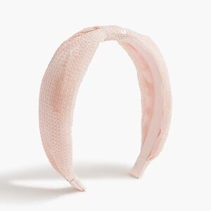 JCREW Crystal crown puff headband pink